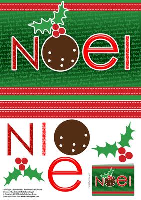 Christmas A5 Noel Pudd Quick Card