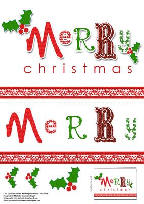 Christmas A5 Card Decorative Merry Christmas
