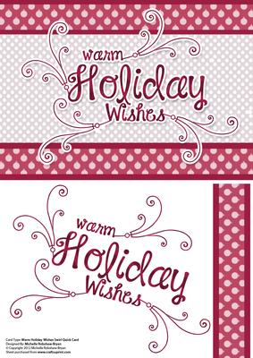 Christmas A5 Warm Holiday Wishes Swirl Quick Card