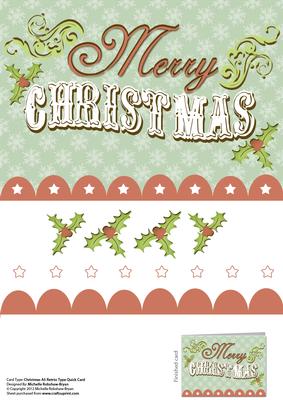 Christmas Vintage A5 Pastel Card Front Typography Design