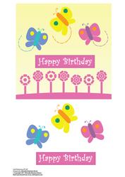 Butterflies & Flowers Birthday Card