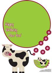 Cute Cow Birthday Card