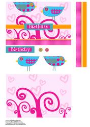 Funky Birds Birthday Card