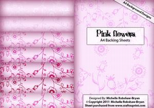 Pink Flowers Backing Sheets x 8