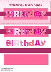 Pink Birthday Patchwork Quick Card