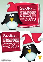 Christmas A5 Christmas Greetings Funky Penguin Quick Card