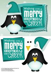 Christmas A5 Christmas Cheer Funky Penguin Quick Card