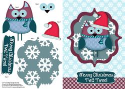 Christmas A5 Decoupage Step by Step Ditzy Owl Card