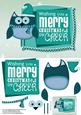Christmas Cheer A5 Funky Owl Quick Card