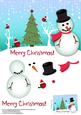 Christmas Scene Merry Christmas Snowman A5 Quick Card