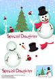 Christmas Scene Special Daughter Snowman A5 Quick Card