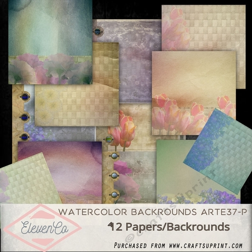 Watercolor Floral Backrounds Arte37-P