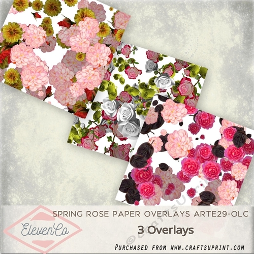 Spring Rose Paper Overlays Arte29-OLc