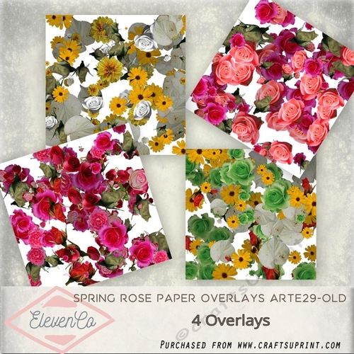 Spring Rose Paper Overlays Arte29-OLd
