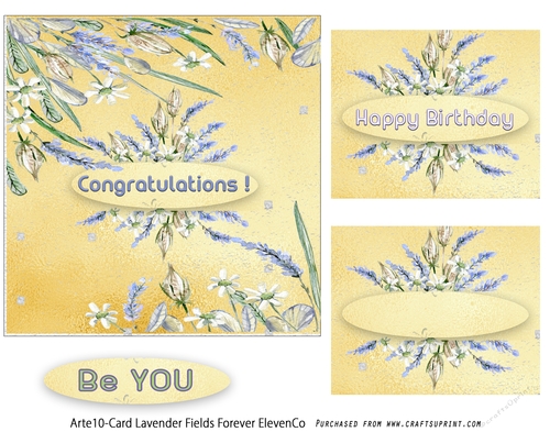 Lavender Fields Forever Topper & Sentiments 6x6 Arte10-Card Vol 1