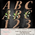 Alphabet Gold Beaded 3 Sets Arte01A