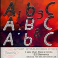 Alphabet 3 Sets Silver Black & Beads Combo Arte01B