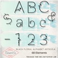 Black Floral Alphabet Arte03a