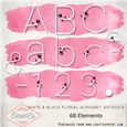 White & Black Floral Alphabet Arte03b