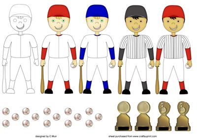 Baeseball Player Sportsmen + Extras