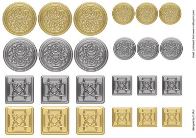 Gold and Silver Toned Celtic Knot Embellishments