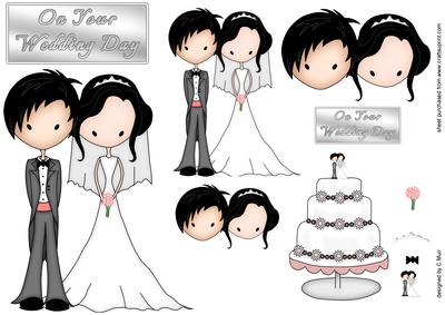 Bride and Groom Wedding Toppers Set 1