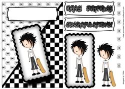 Emo or Goth Skateboard Boy Card