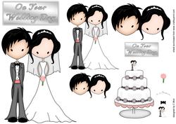 Bride and Groom Wedding Toppers Set 1