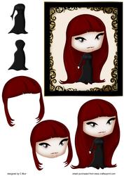 Chibi Vampire Girl Decoupage Topper