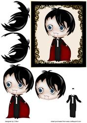 Chibi Vampire Boy Decoupage Topper