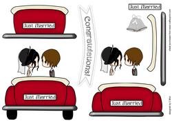 Bride and Groom Wedding Car Topper Set 3