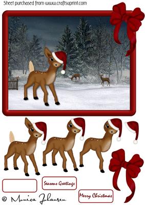 Deer Christmas Scene