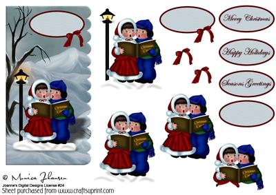 Vintage Christmas Kids Carolers