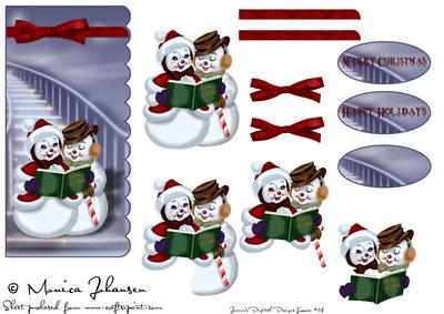 Vintage Snowcouple Carolers