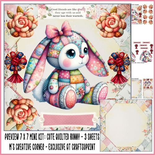 cup1376429_2246 - 7 X 7 MINI KIT: CUTE QUILTED BUNNY