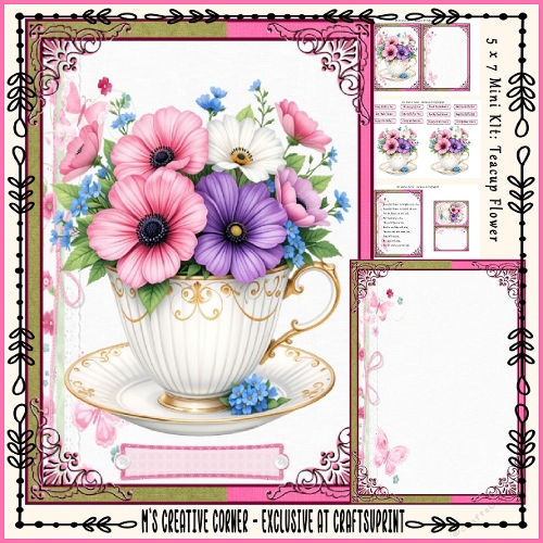 cup1432117_2246 - 5 X 7 MINI KIT: TEACUP FLOWERS