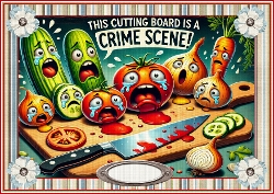 Image of cup1385573_2246 - A4 CARD FRONT: CRIME SCENE HUMOROUS