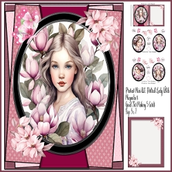 Image of cup1385949_2246 - MINI KIT: 5 PORTRAIT LADY WITH MAGNOLIA`S 5 X 7 SIZE
