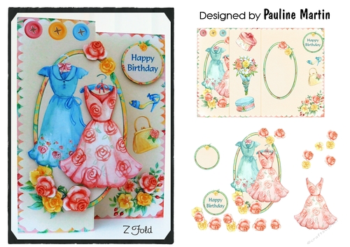 Vintage Blue & Pink Fashion