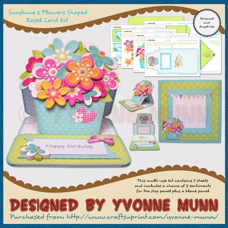 Sunshine & Flowers Shaped Easel Card Kit