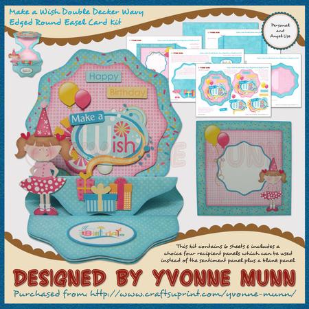 Make a Wish Double Decker Wavy Edged Round Easel Card Kit