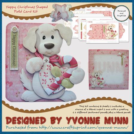 Yappy Christmas Shaped Fold Card Kit