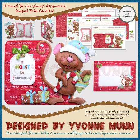 It Moust Be Christmas! Assymetric Shaped Fold Card Kit