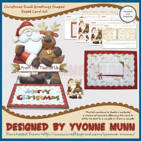 Christmas Dual Greetings Shaped Easel Card Kit