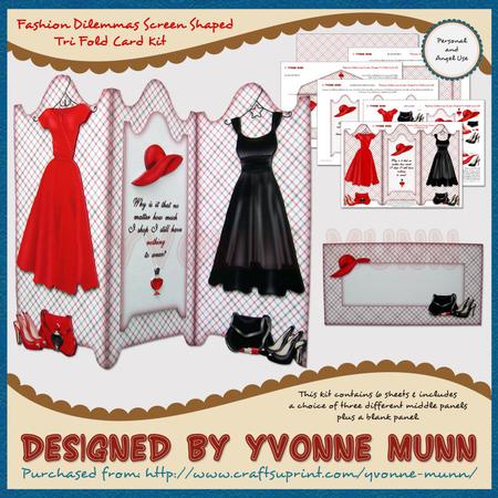 Fashion Dilemmas Screen Shaped Tri Fold Card Kit