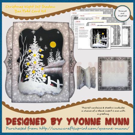 Christmas Night 7x7 Shadow Box Fold Card Kit