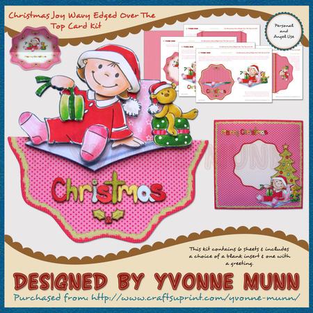 Christmas Joy Wavy Edged Over the Top Card Kit