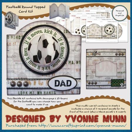Football Round Topped Card Kit