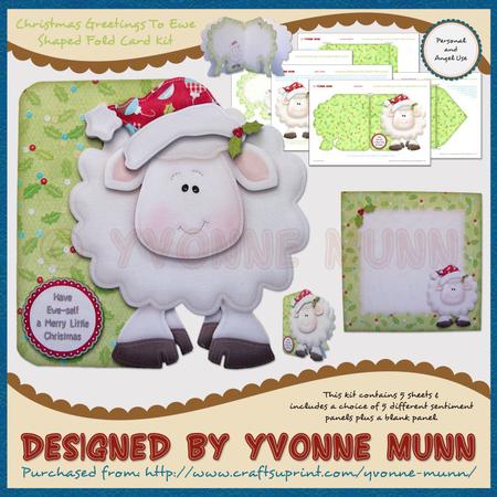 Christmas Greetings to Ewe Shaped Fold Card Kit
