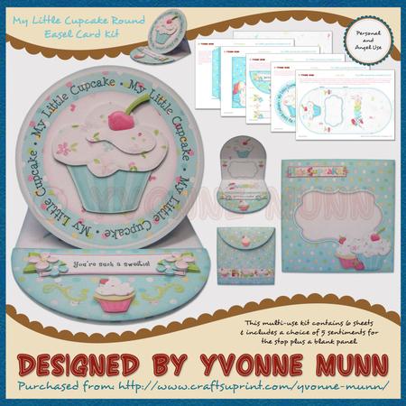 My Little Cupcake Round Easel Card Kit